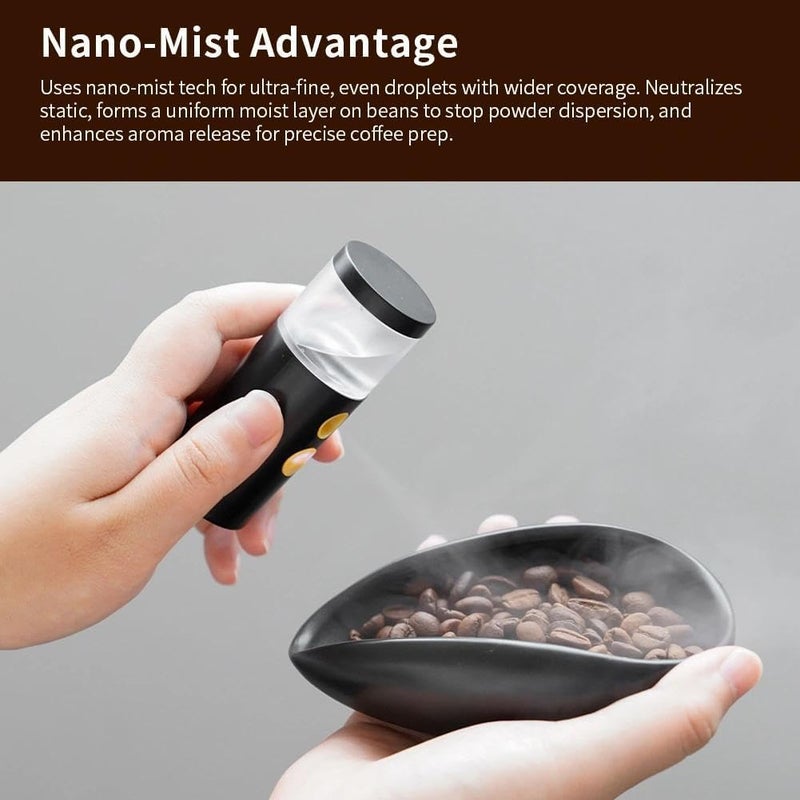WATCHGET 20ml Cylindrical Coffee Bean Atomizer Rdt Sprayer for Reducing Coffee Powder Static, Portable Electric Nano-Atomizer Rechargeable Espresso Sprayer, Black - Image 4